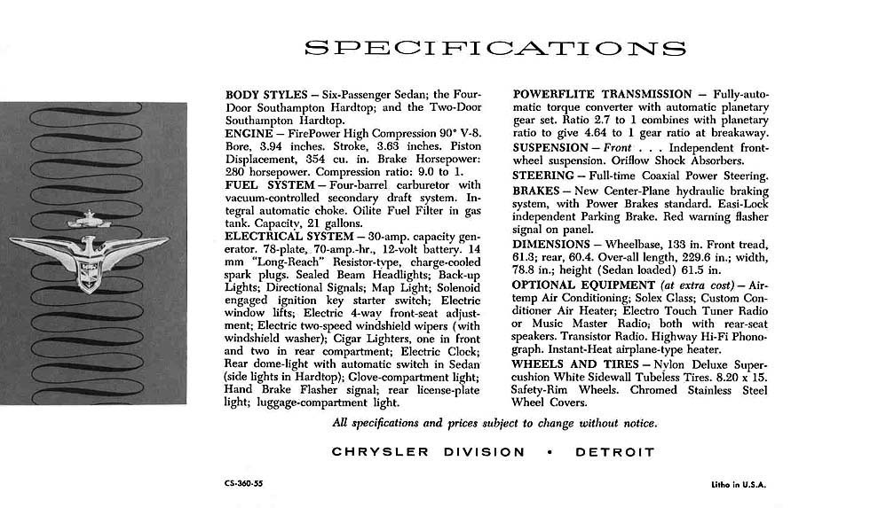1956 Chrysler Imperial Brochure Page 5